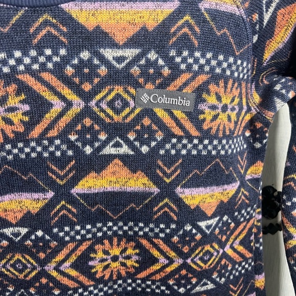 Columbia Sweater Weather Fleece Crew Shirt Nocturnal Pinecones Aztec Outdoors - Picture 7 of 9